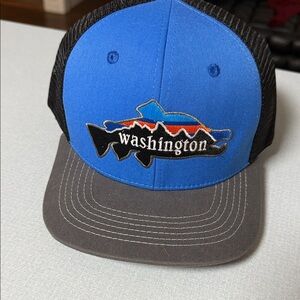 Blue and Gray Washington Trucker Hat